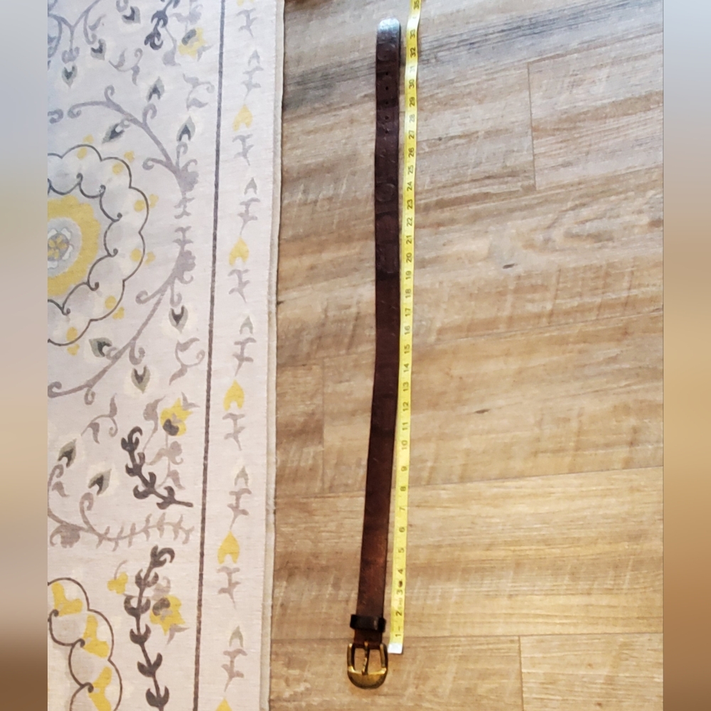 Levi's Vintage Brown Leather Belt with Brass Buckle Medium/27-31βοΈπ€βοΈ - Picture 4 of 8